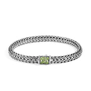 JOHN HARDY Icon Bracelet, Sterling Silver, Reversible Peridot and Black Sapphire Gemstones, 6.5mm